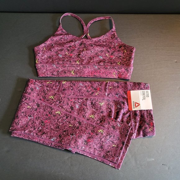 REEBOK Fitted Stretch Workout Top & leggings. Girls Size L (10-12), NWT - Picture 5 of 9